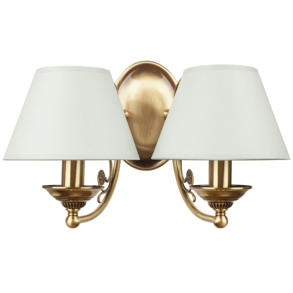 anticky medeny dvojzarny dvojity nastenny luster klasicky biela zlata textilny tienidlo luxusny elegantny mestsky lampa osvetlenie.jpg